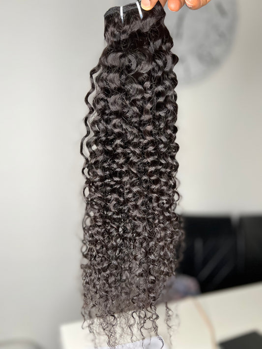 Curly Virgin Human Hair Weft Extensions