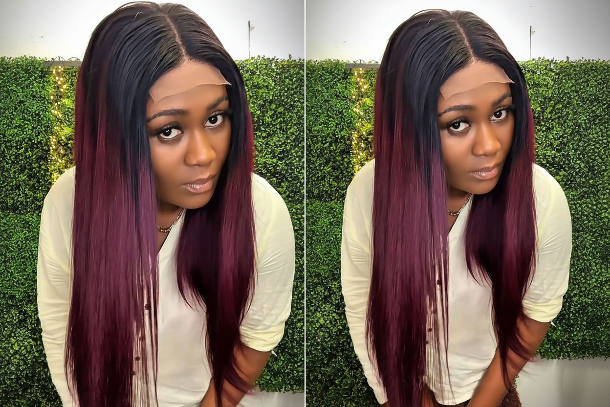 Burgundy Ombre Wig