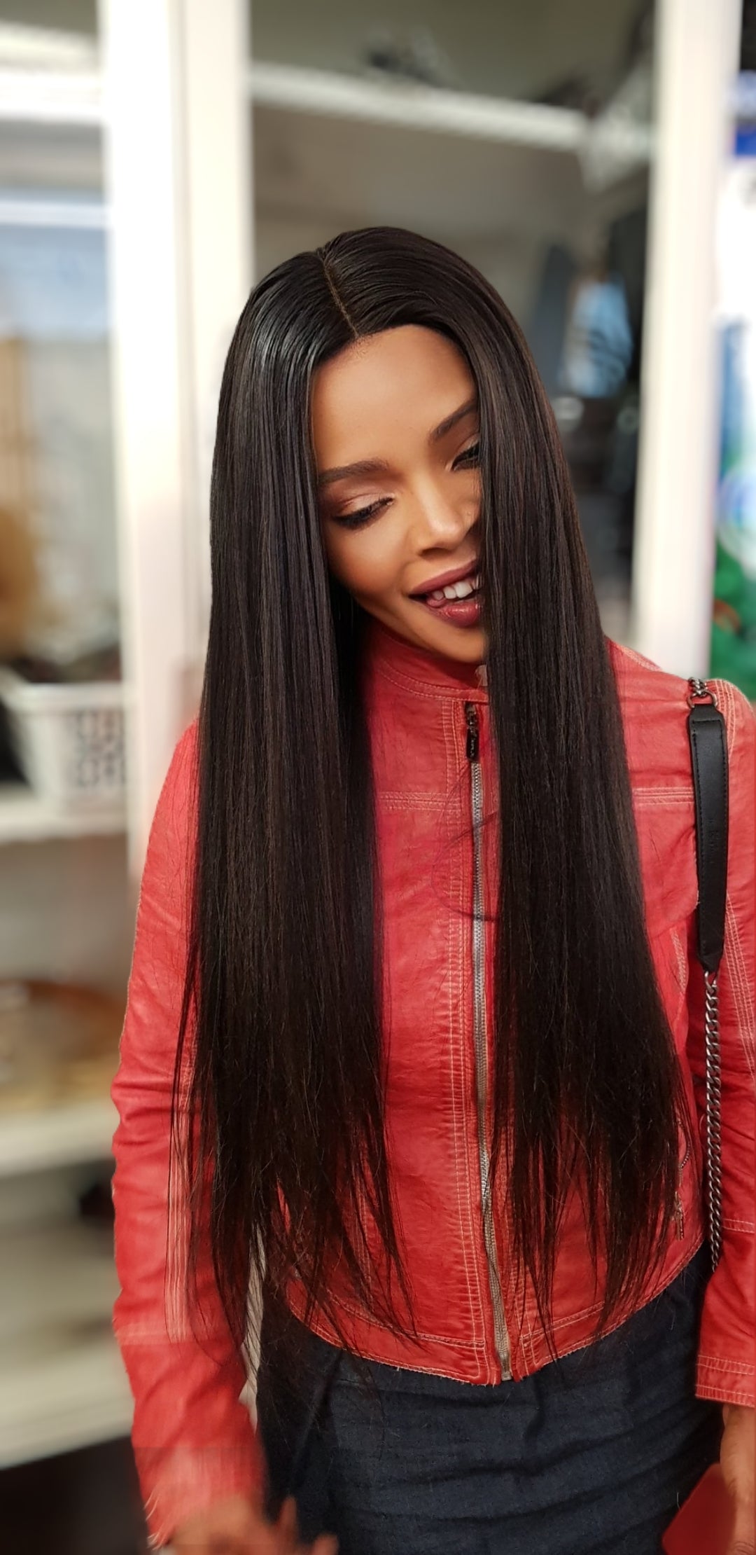 Straight luxury Human hair Wig PERÜCKE