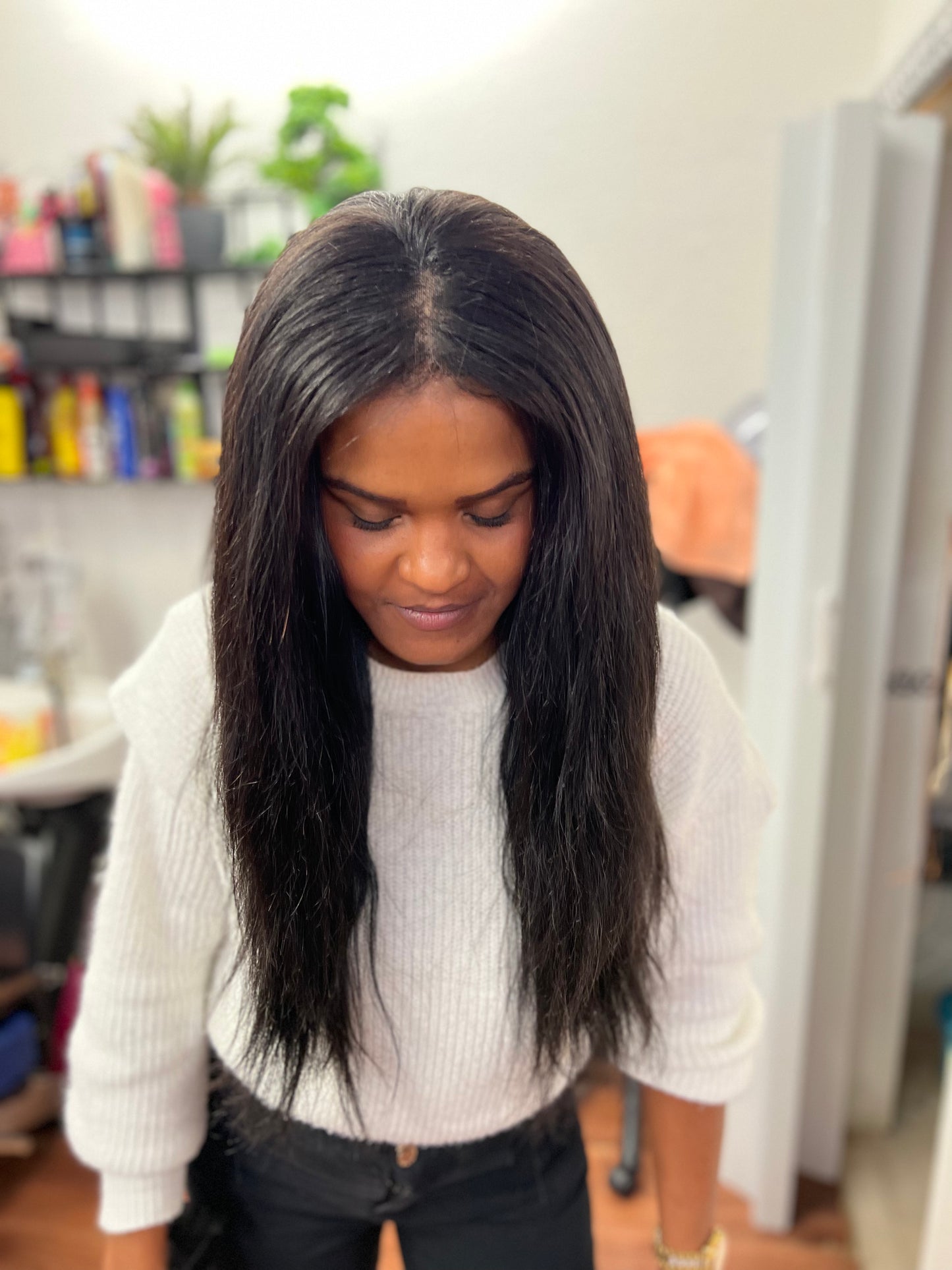 Straight luxury Human hair Wig PERÜCKE