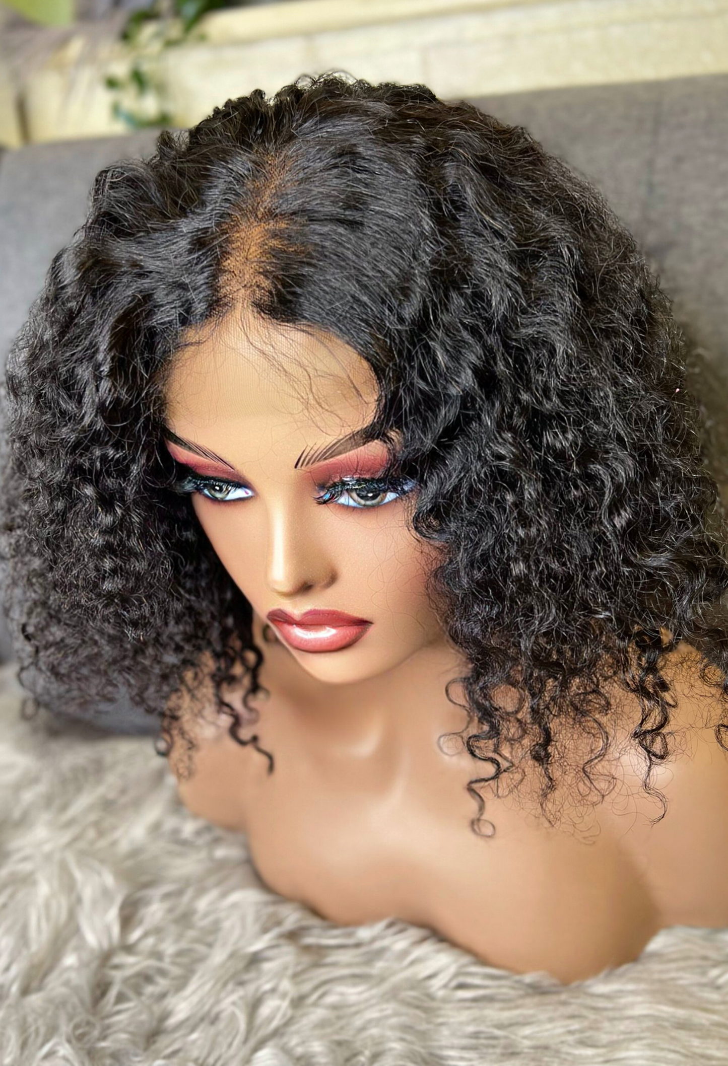 Jerry curly glueless lace wig