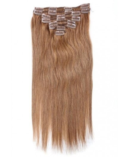 CLIP-IN ECHTHAARVERLÄNGERUNG KARAMELBLOND 63CM