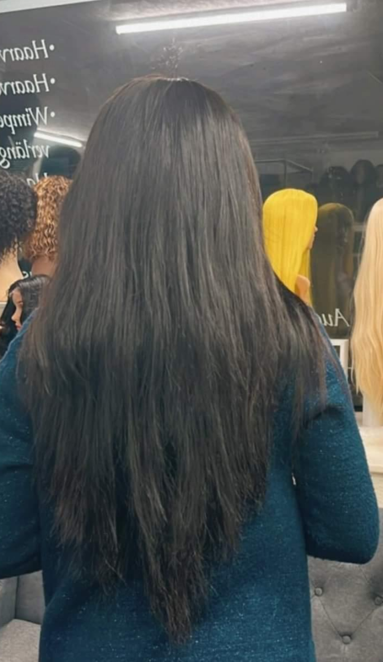 Straight luxury Human hair Wig PERÜCKE