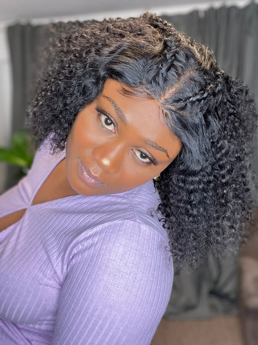 Jerry curly glueless lace wig