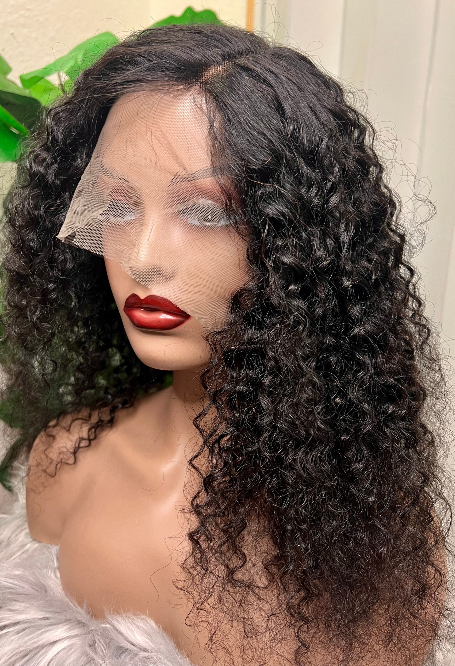 Deep curly human hair wig
