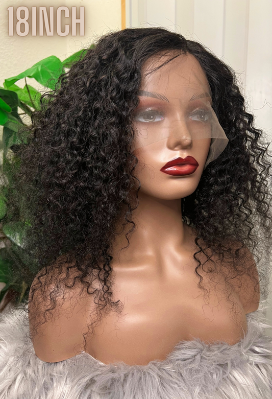 Deep curly human hair wig